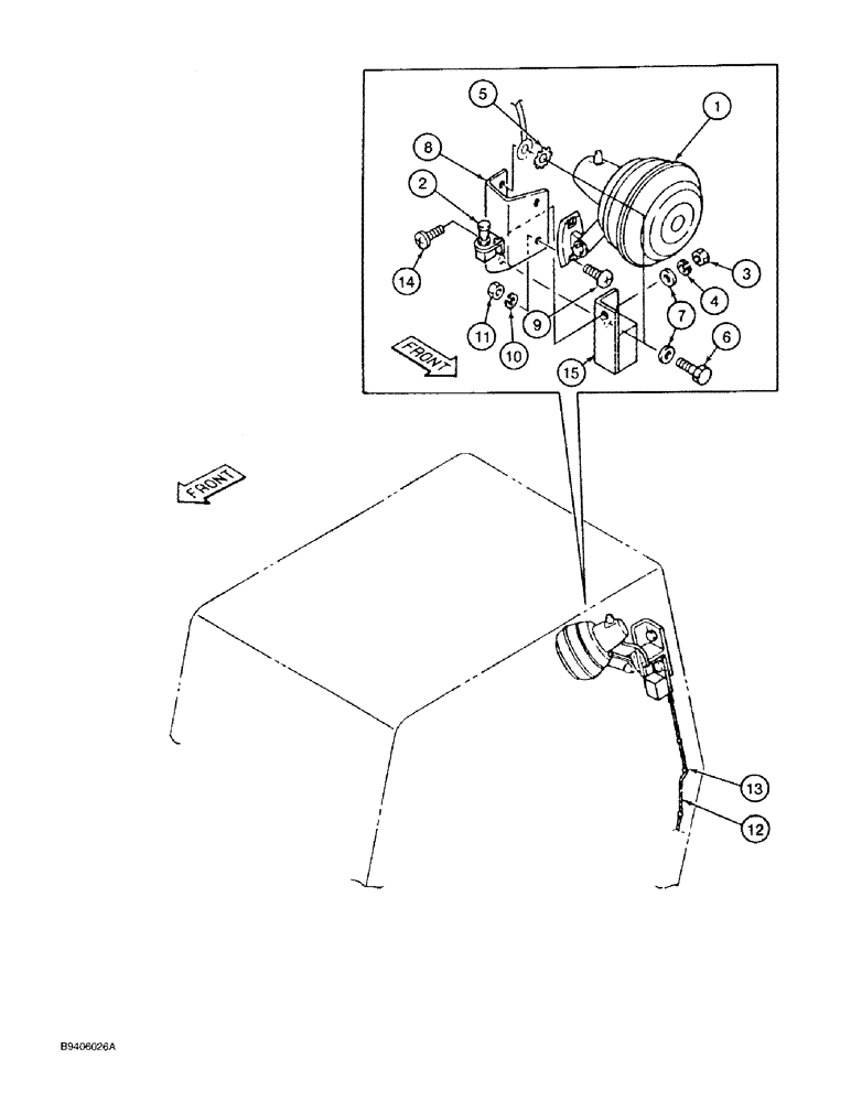 Схема запчастей Case 9030 - (9-38) - CAB FAN AND MOUNTING (09) - CHASSIS