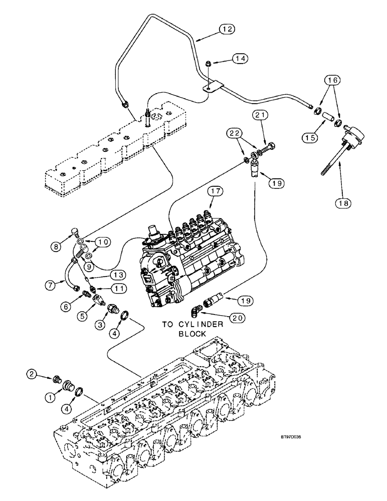 Схема запчастей Case 9040B - (3-16) - ANEROID AND WASTEGATE SYSTEM, 6T-830 EMISSIONS CERTIFIED ENGINE, P.I.N. DAC04#2001 AND AFTER (03) - FUEL SYSTEM