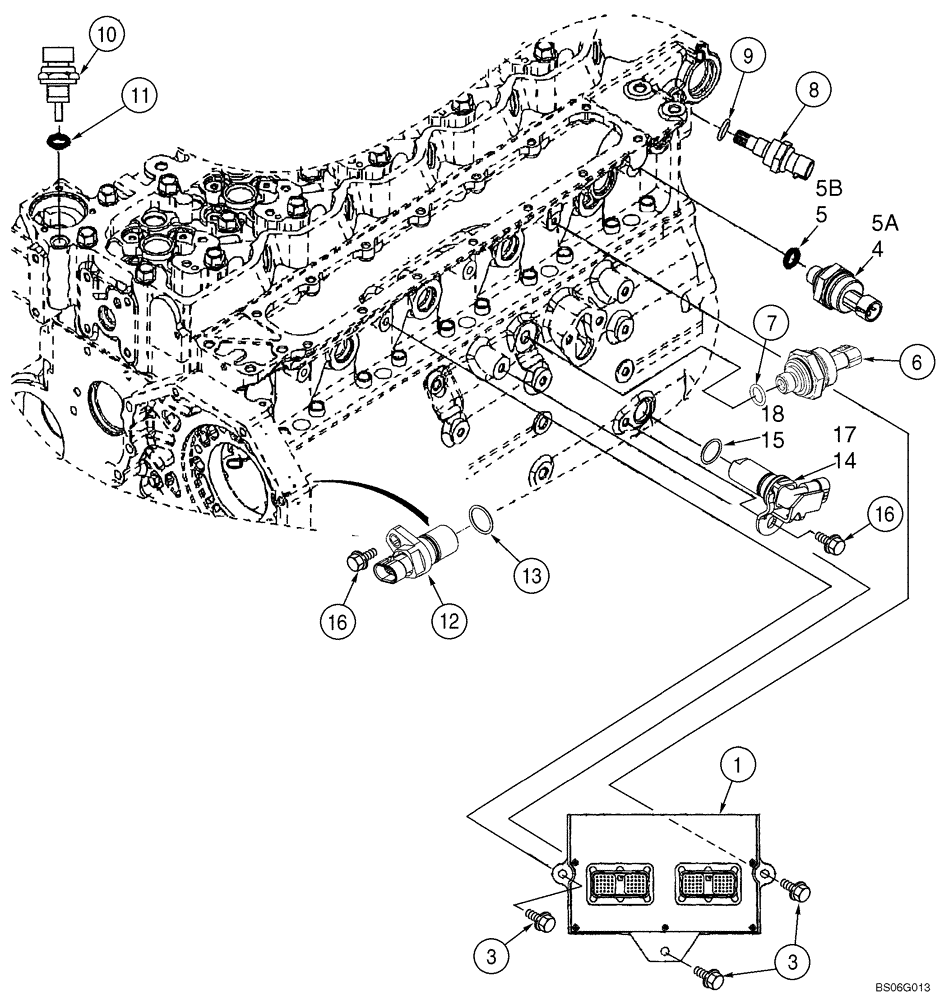 Схема запчастей Case CX330 - (04-03) - MODULE, ENGINE CONTROL (04) - ELECTRICAL SYSTEMS