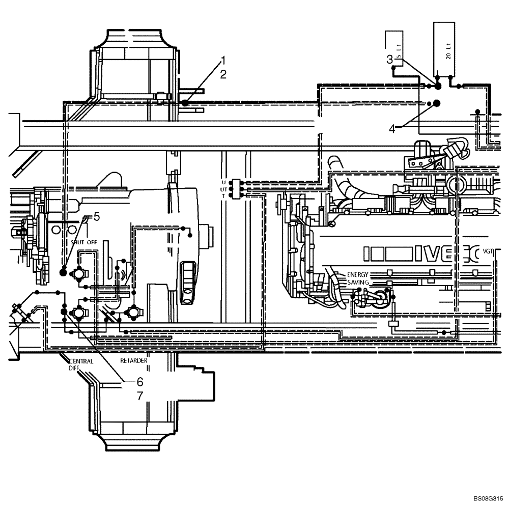 Схема запчастей Case 335 - (49A00010898[002]) - PNEUMATIC SYSTEM MODIFICATION (UPGRADE BULLETIN W0706) (36) - PNEUMATIC SYSTEM