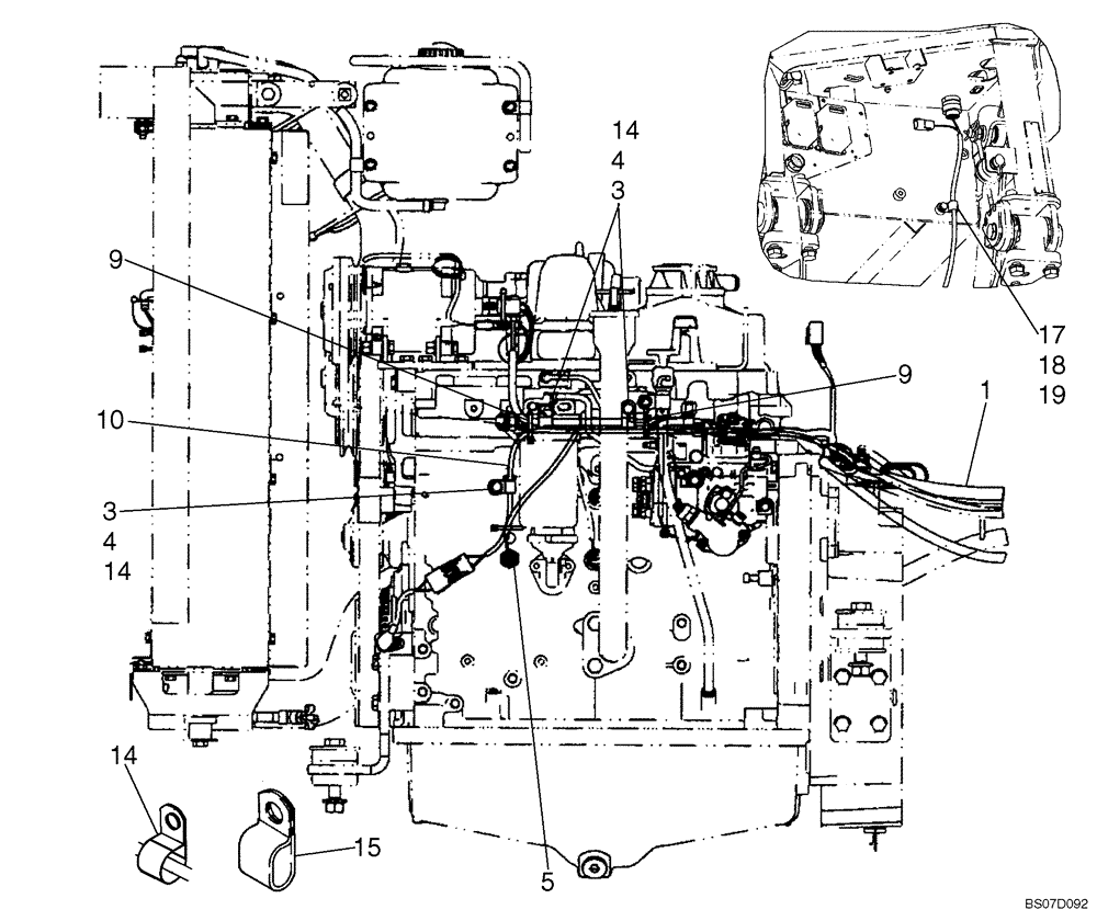 Схема запчастей Case 650K - (04-10) - HARNESS, ENGINE (LEFT-HAND SIDE AND REAR) (04) - ELECTRICAL SYSTEMS