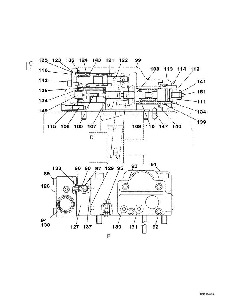 Схема запчастей Case CX800 - (08-58) - PUMP ASSY, HYDRAULIC - LOW PRESSURE (08) - HYDRAULICS