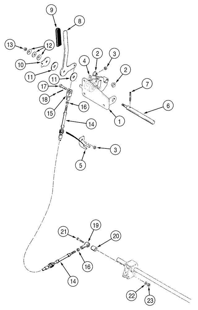 Схема запчастей Case 550H - (3-01) - CONTROLS, THROTTLE - CABLE AND HAND LEVER (03) - FUEL SYSTEM