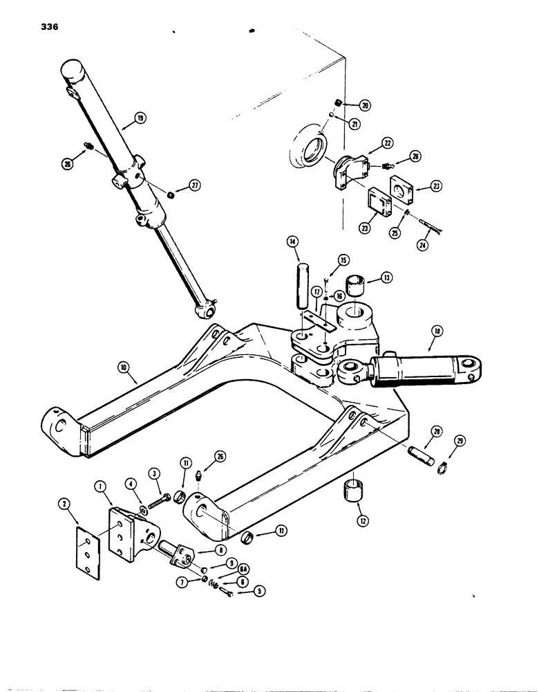 Схема запчастей Case 850B - (336) - ANGLE TILT DOZER C-FRAME (05) - UPPERSTRUCTURE CHASSIS