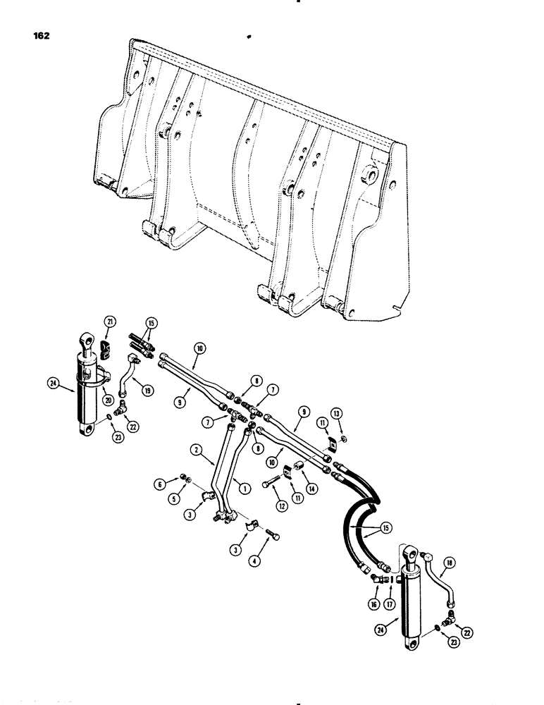 Схема запчастей Case 450B - (162) - CLAM BUCKET HYDRAULIC CIRCUIT (07) - HYDRAULIC SYSTEM