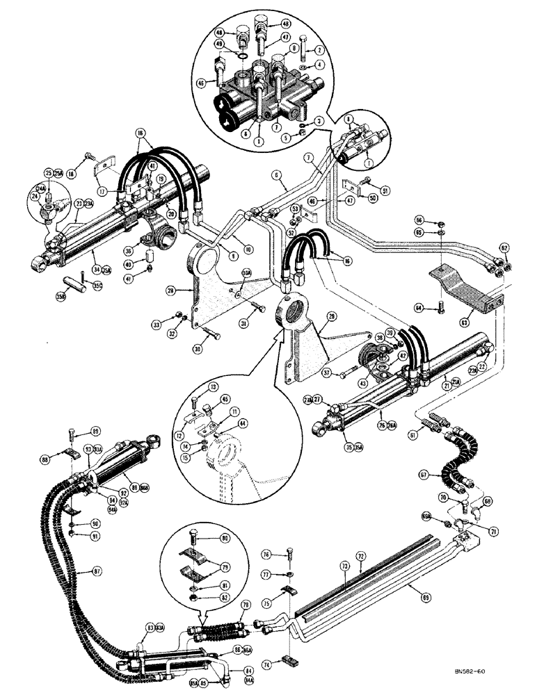 Схема запчастей Case 420C - (218) - HYDRAULIC ANGLING DOZER HYDRAULICS, LIFT CYLINDER HYDRAULICS (07) - HYDRAULIC SYSTEM