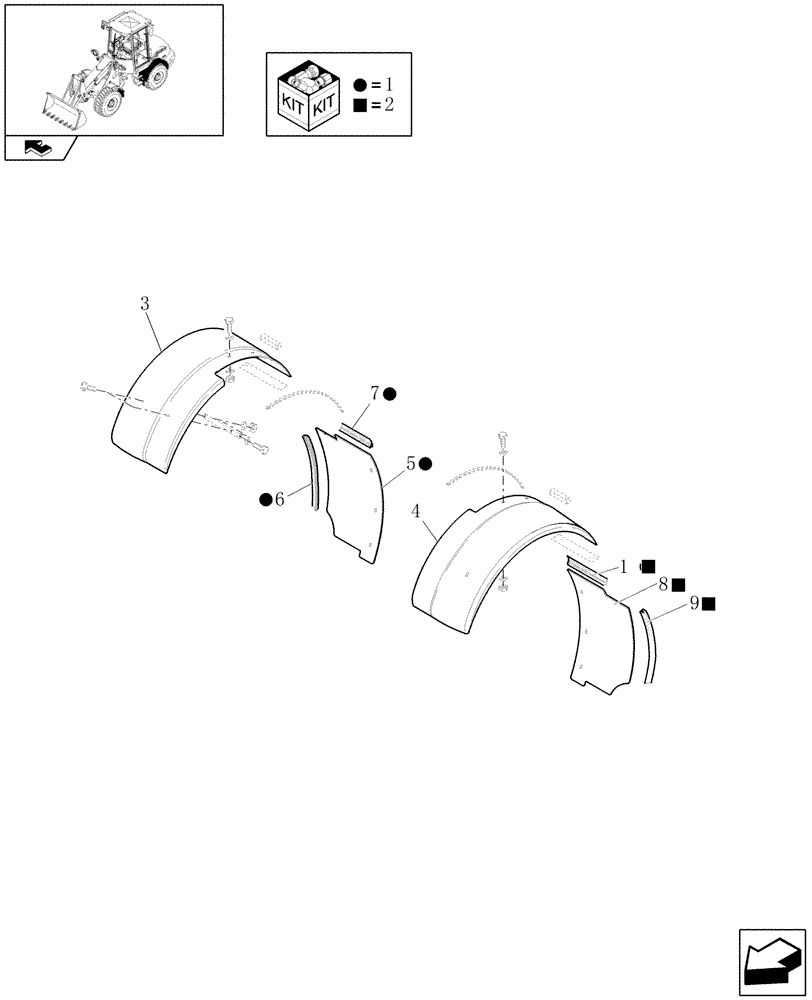 Схема запчастей Case 321E - (1.87.4/01[03]) - REAR WHEEL GUARD (08) - SHEET METAL/DECALS