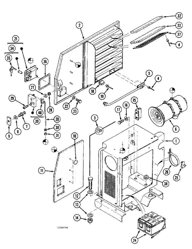 Схема запчастей Case 688BCK - (9B-08) - SUCTION BOX, 688B CK (120301-) (05.1) - UPPERSTRUCTURE CHASSIS/ATTACHMENTS