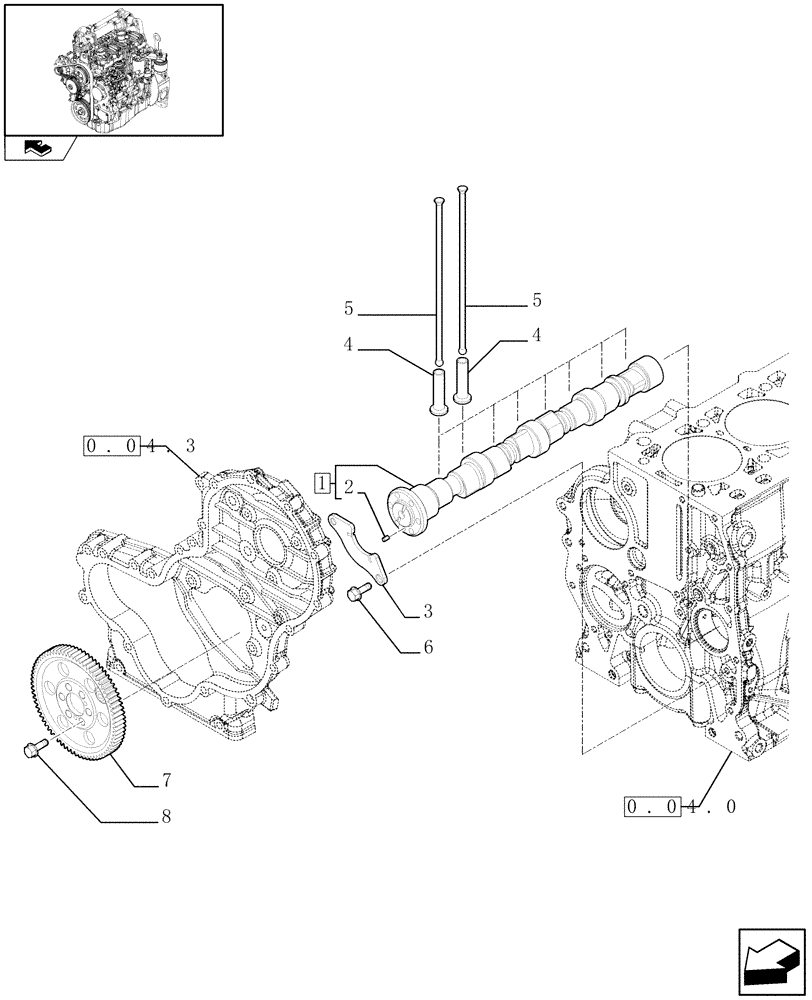 Схема запчастей Case 321E - (0.12.0/01) - CAMSHAFT - TIMING CONTROL (01) - ENGINE