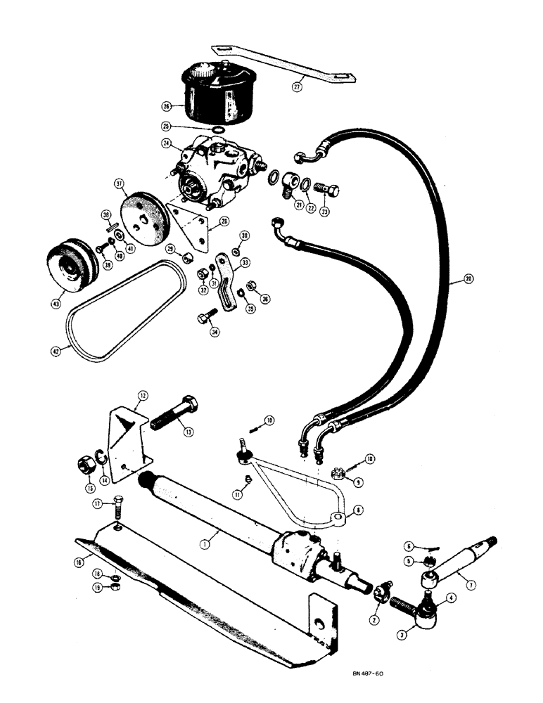 Схема запчастей Case 420B - (114) - POWER STEERING - DIESEL 