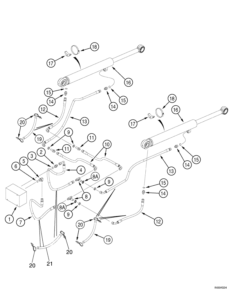 Схема запчастей Case 550H-IND - (08-05) - HYDRAULICS, LIFT CIRCUIT (08) - HYDRAULICS