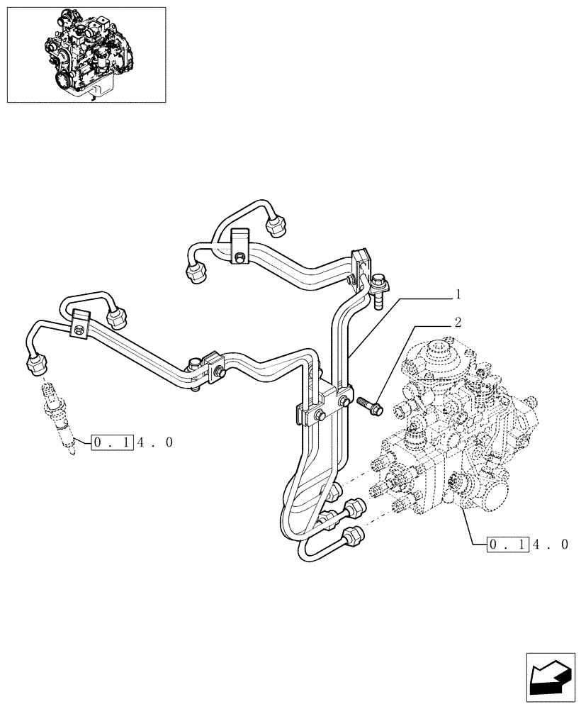 Схема запчастей Case F4DFE613G - (0.14.9[01]) - INJECTION EQUIPMENT - PIPING - (504051269) 