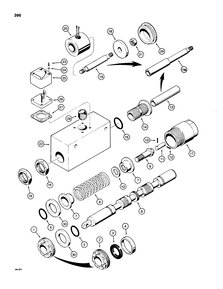 Схема запчастей Case 580E - (396) - PARKER LOADER CONTROL VALVE, LOADER BUCKET SPOOL (08) - HYDRAULICS