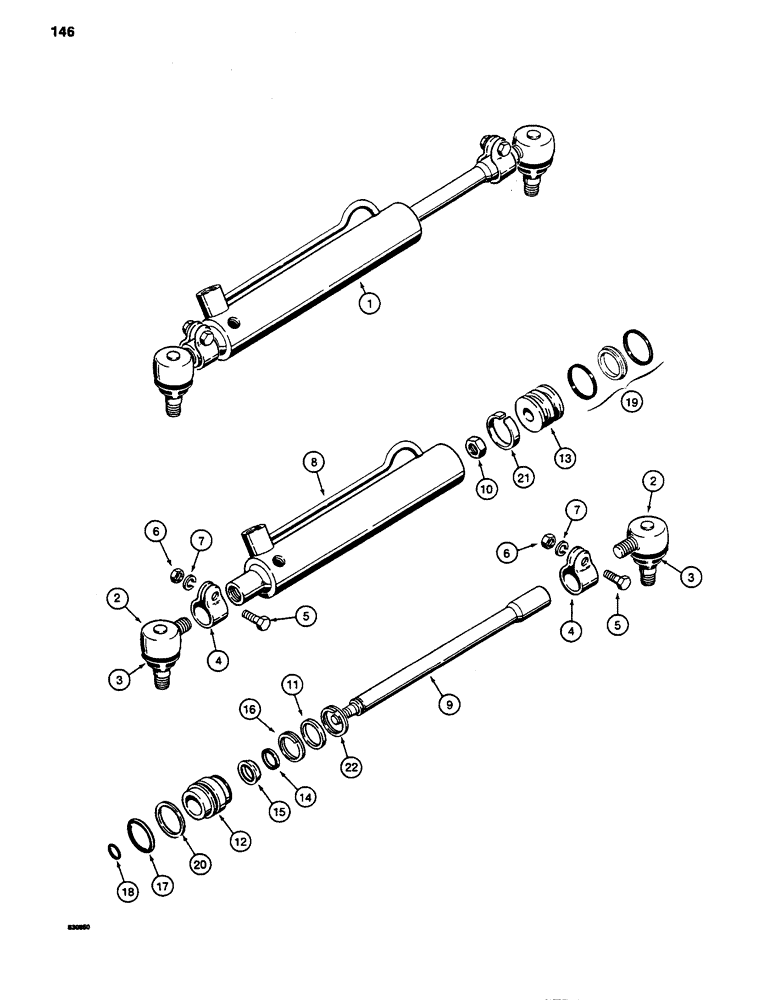 Схема запчастей Case 480D - (146) - D128454 STEERING CYLINDER (41) - STEERING