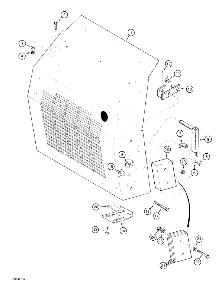 Схема запчастей Case 1818 - (9-10) - REAR COUNTERWEIGHT AND SWING OUT DOOR, DIESEL MODELS (09) - CHASSIS/ATTACHMENTS