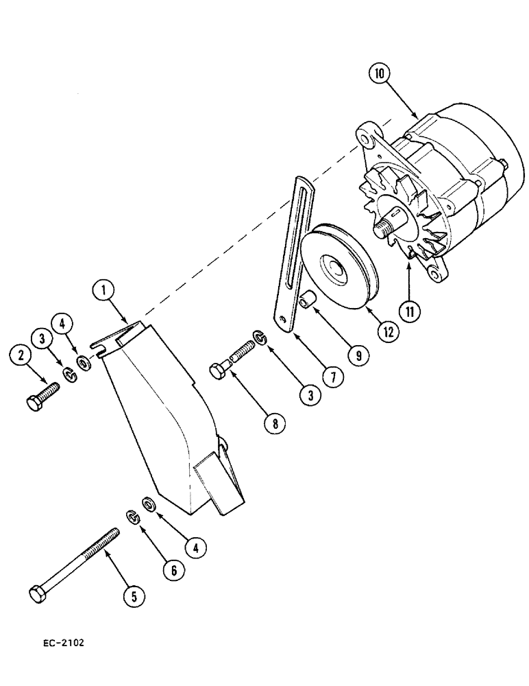 Схема запчастей Case 380B - (4-110) - ALTERNATOR AND SHIELD (04) - ELECTRICAL SYSTEMS