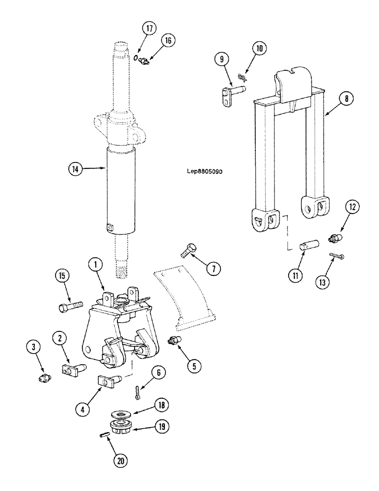 Схема запчастей Case 688C - (9G-68) - BORING CLAMSHELLS YOKE ARM (05.1) - UPPERSTRUCTURE CHASSIS/ATTACHMENTS