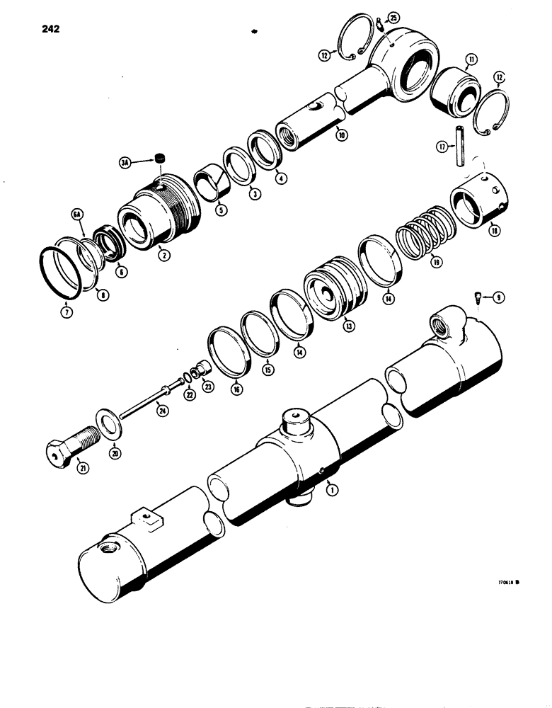 Схема запчастей Case 850B - (242) - G101218 DOZER LIFT CYLINDERS, TILT DOZER MODELS (07) - HYDRAULIC SYSTEM