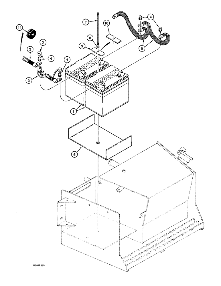 Схема запчастей Case 580SL - (4-14) - DUAL BATTERY COLD START (04) - ELECTRICAL SYSTEMS