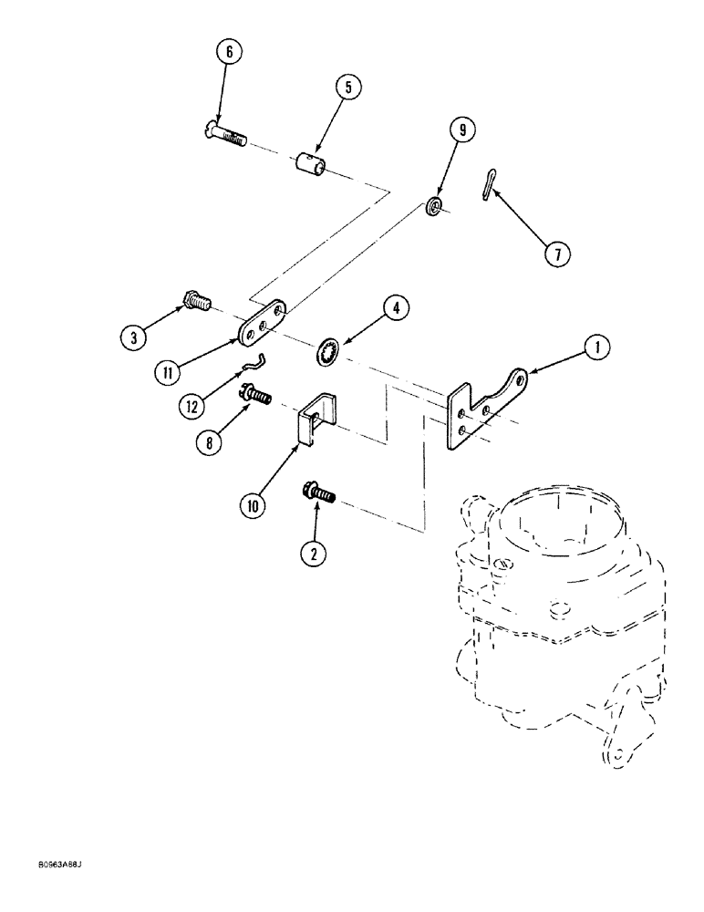 Схема запчастей Case 1818 - (3-26) - CHOKE CONTROL, GASOLINE MODELS (03) - FUEL SYSTEM