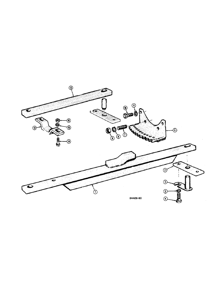 Схема запчастей Case 420BD - (162) - DRAWBAR 