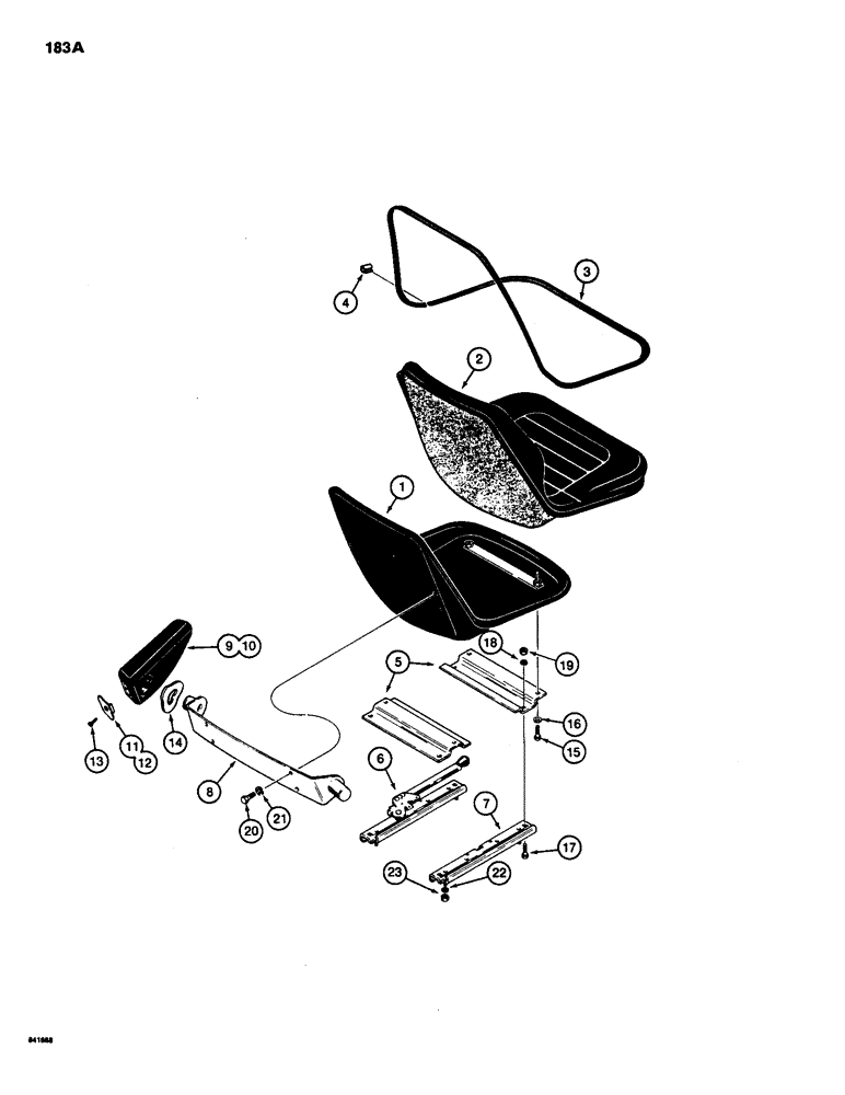 Схема запчастей Case 1835 - (183A) - DELUXE OPERATORS SEAT (09) - CHASSIS/ATTACHMENTS