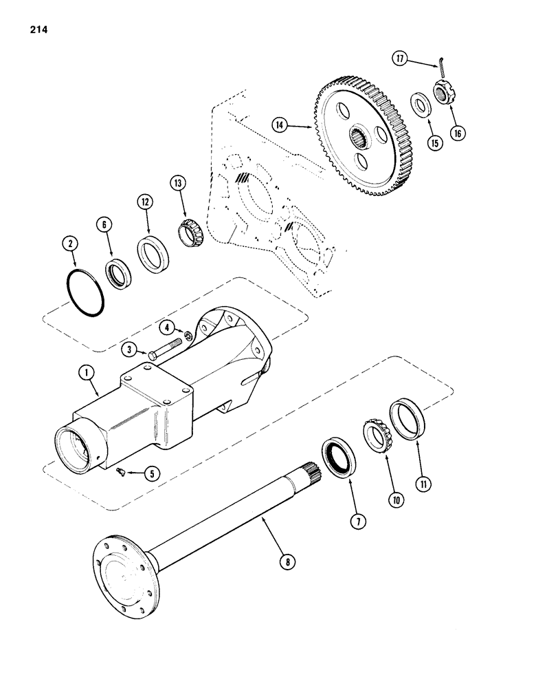 Схема запчастей Case 586D - (214) - TRANSAXLE FRONT AXLE, PRIOR TO TRANSMISSION SERIAL NO. 16249203 (25) - FRONT AXLE SYSTEM