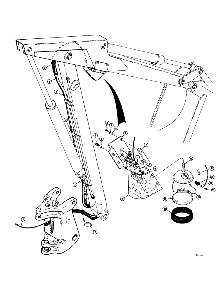 Схема запчастей Case 780 - (118) - BACKHOE DIPPER LIGHT (04) - ELECTRICAL SYSTEMS