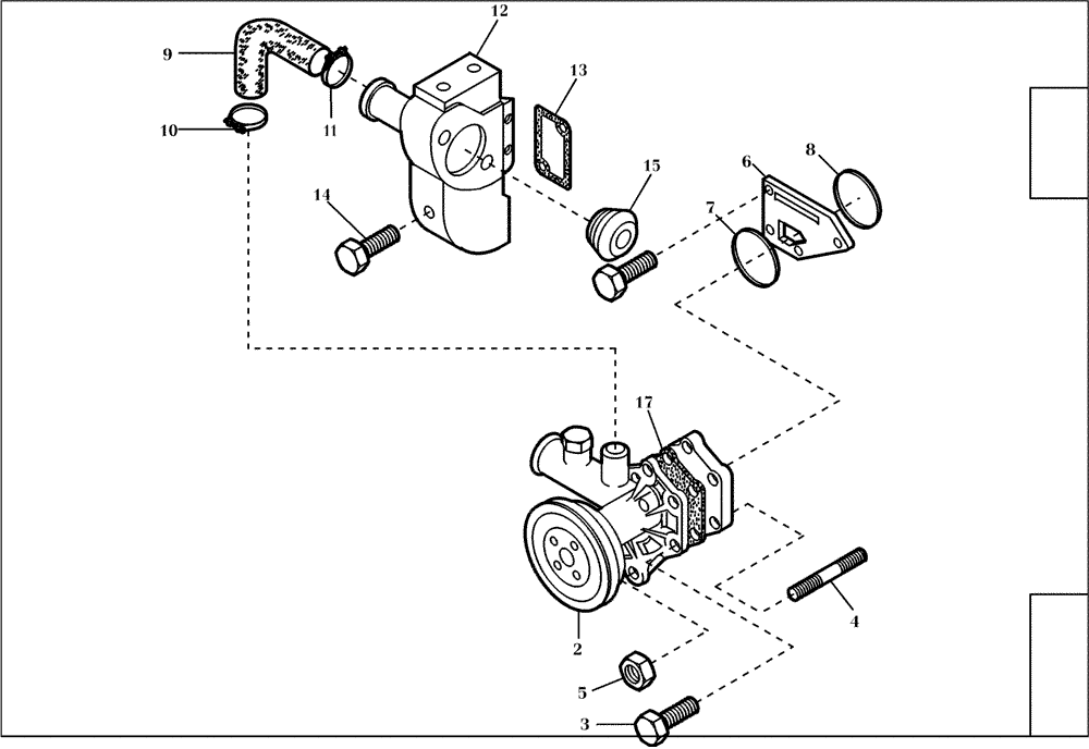 Схема запчастей Case 221D - (95.170[001]) - WATER PUMP ASSY (S/N 581101-UP) (10) - ENGINE