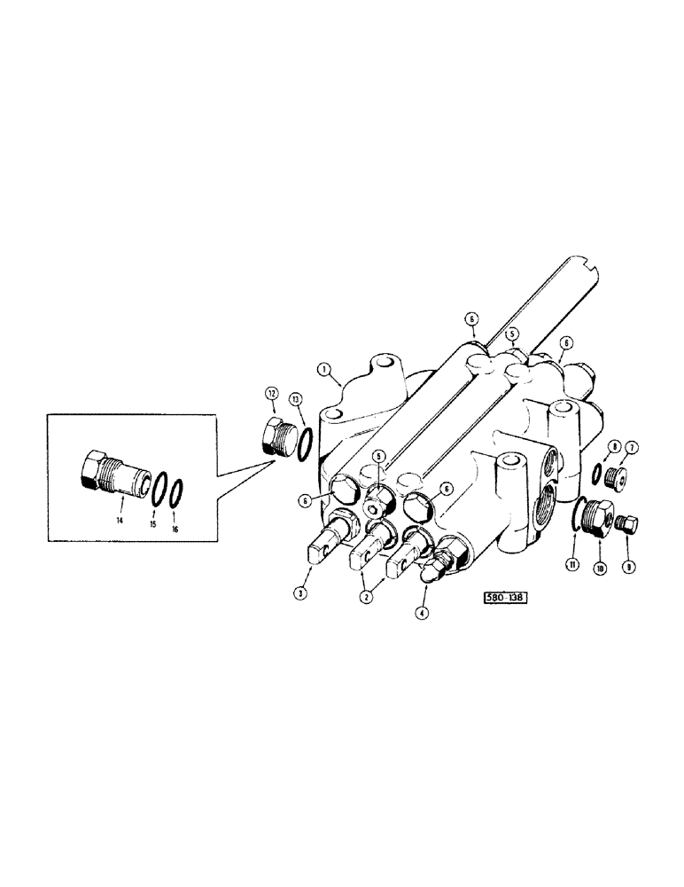 Схема запчастей Case 35 - (070) - LOADER CONTROL VALVE (3 SPOOL) 