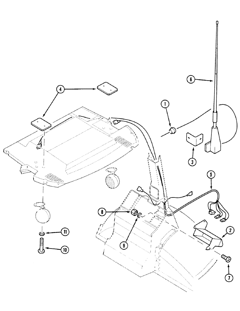 Схема запчастей Case 580SK - (4-82) - RADIO CIRCUIT (04) - ELECTRICAL SYSTEMS