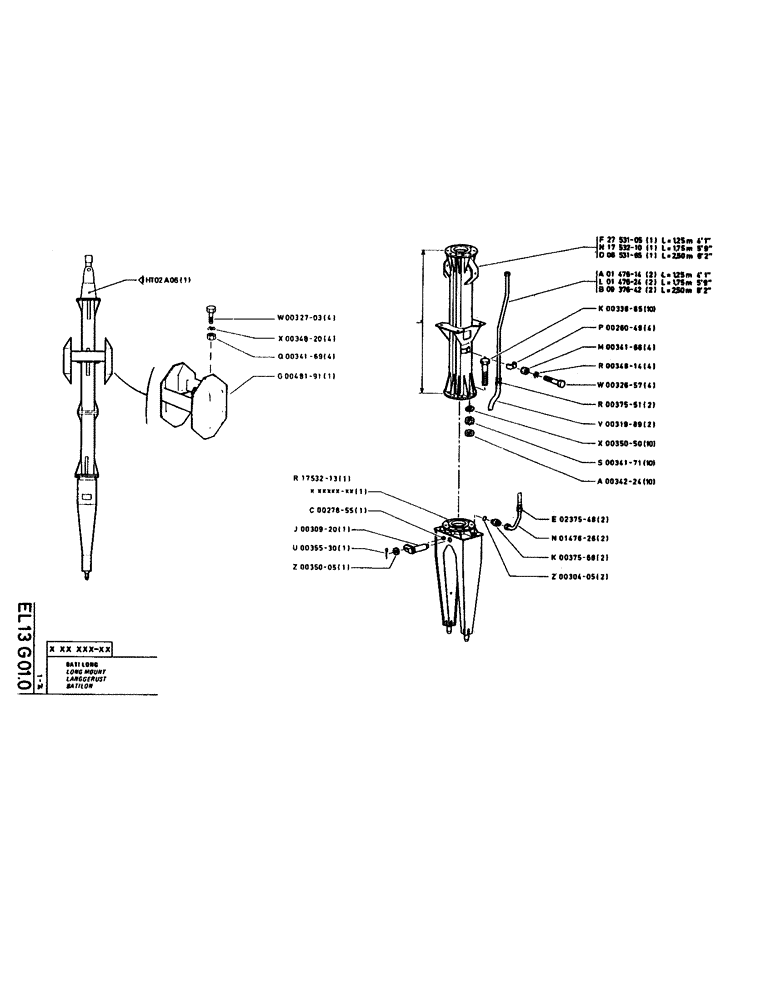 Схема запчастей Case LC80M - (135) - LONG MOUNT 