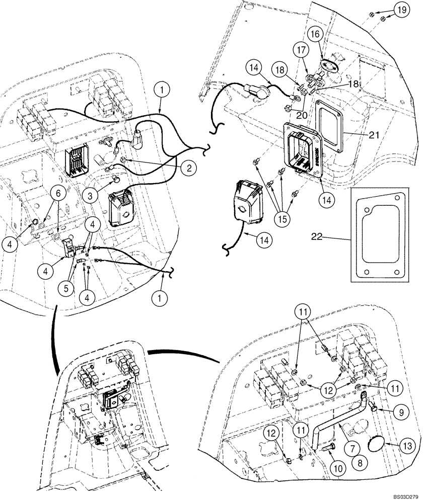 Схема запчастей Case 580SM - (04-08) - HARNESS, FRONT CONSOLE - MOUNTING (04) - ELECTRICAL SYSTEMS