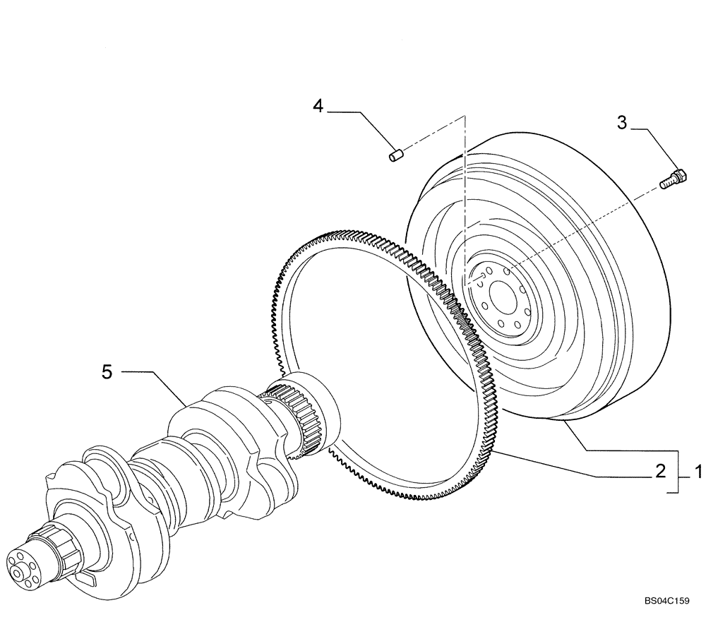 Схема запчастей Case 435 - (02-22) - FLYWHEEL - ENGINE (02) - ENGINE