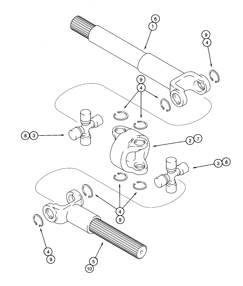 Схема запчастей Case 460 - (6-42) - FRONT AXLE ASSEMBLIES, 115816A1, 139021A1 AND 195520A1, AXLE SHAFTS (06) - POWER TRAIN