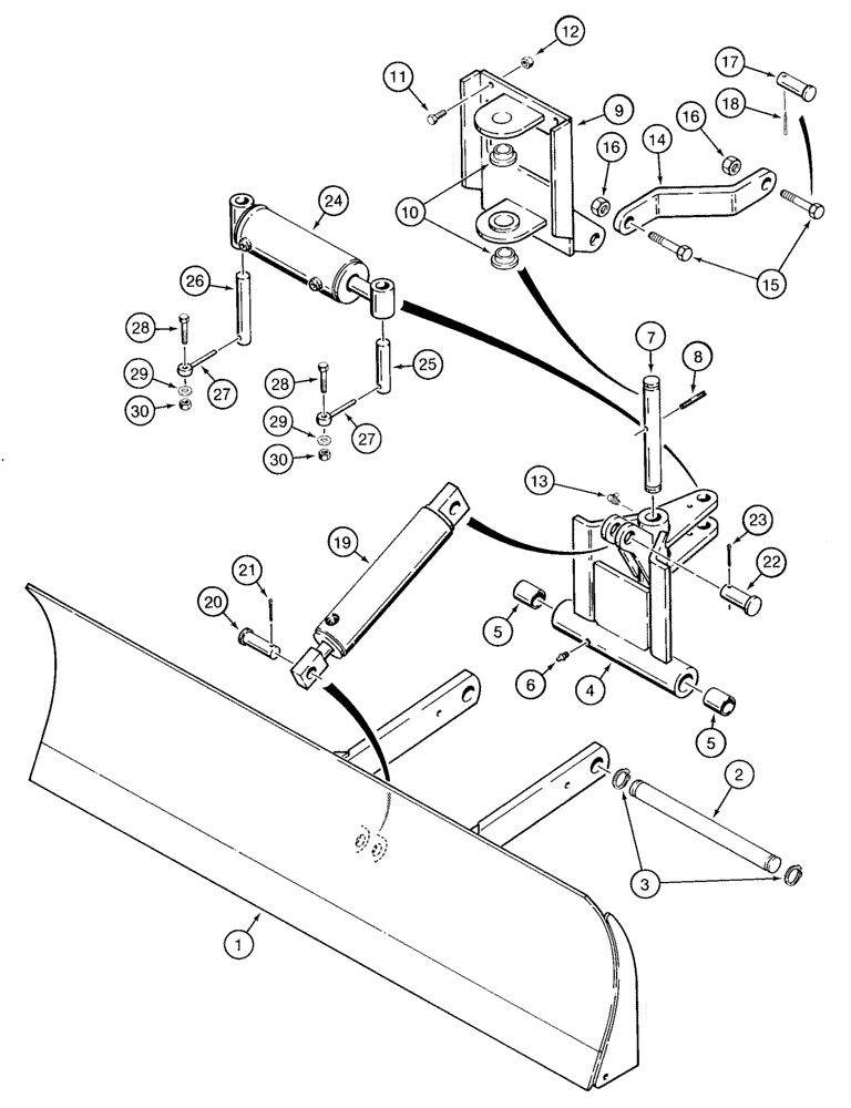 Схема запчастей Case TF300B - (09-23) - MOUNTING BACKFILL BLADE AND CYLINDERS (09) - CHASSIS/ATTACHMENTS