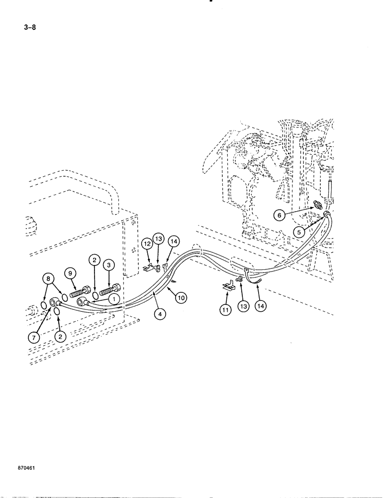 Схема запчастей Case 888 - (3-008) - ENGINE FUEL LINES AND FITTINGS, P.I.N. FROM 74163 TO 74240 (03) - FUEL SYSTEM