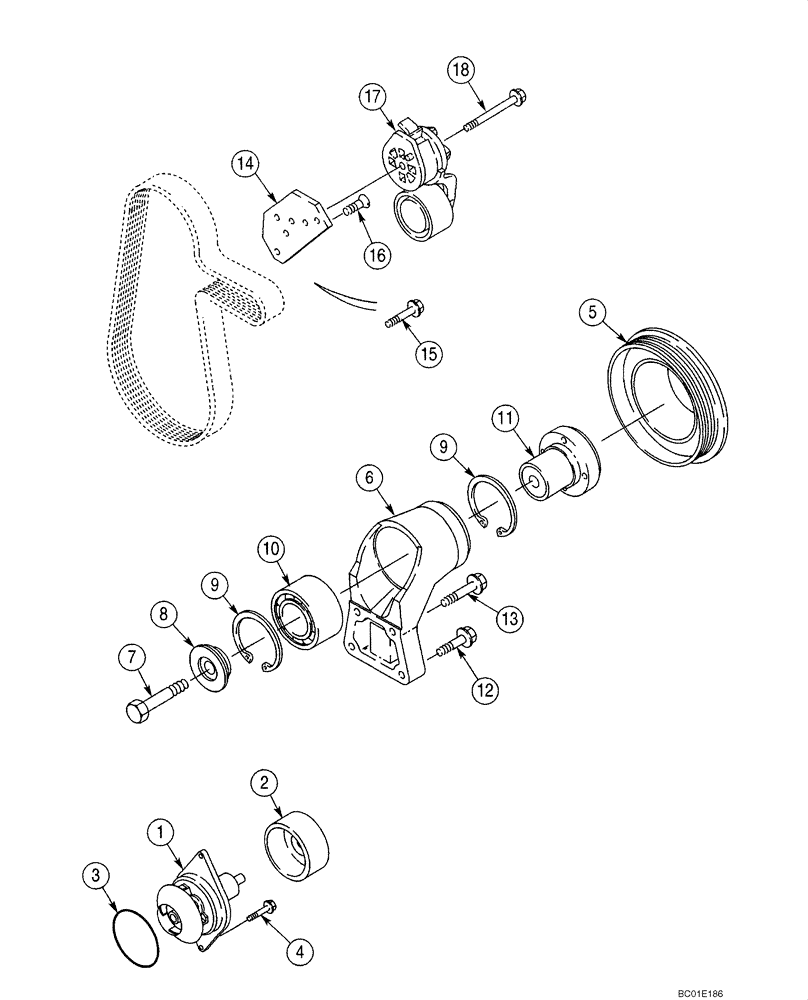 Схема запчастей Case 70XT - (02-10) - WATER PUMP SYSTEM (02) - ENGINE