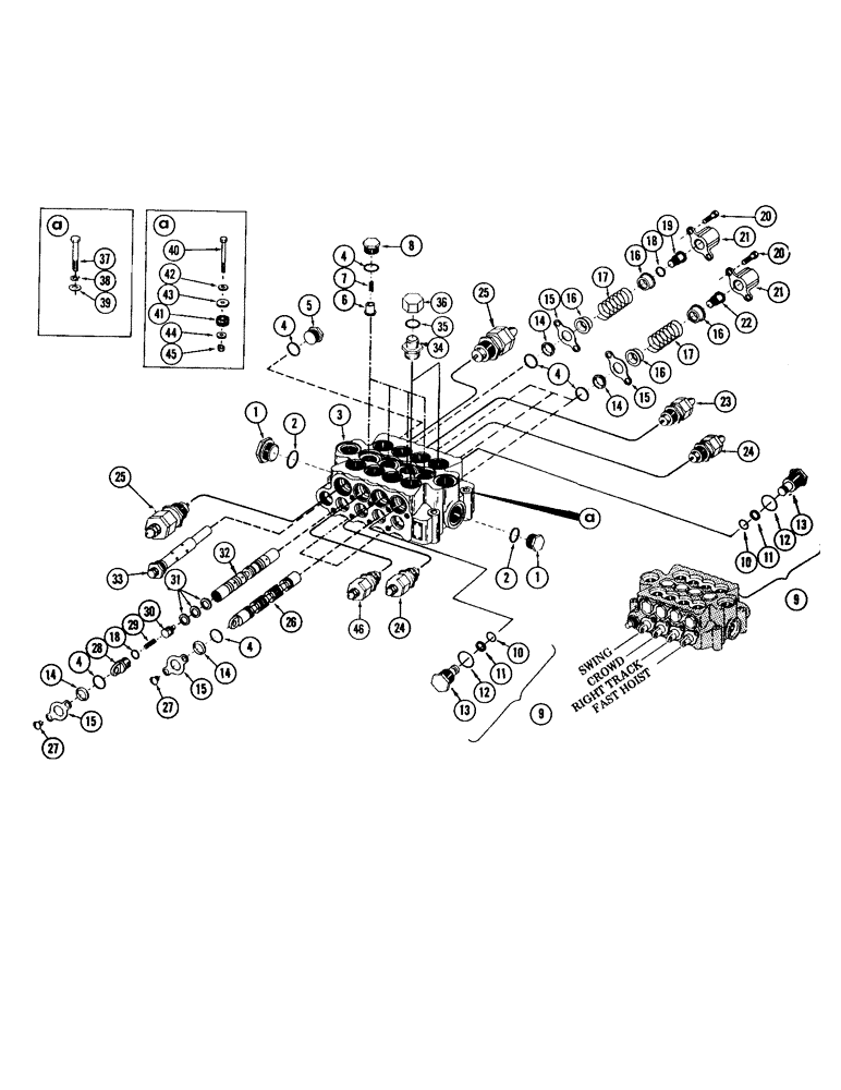 Схема запчастей Case 980 - (152) - 4-SPOOL MAIN CONTROL VALVE (INSIDE) (07) - HYDRAULIC SYSTEM