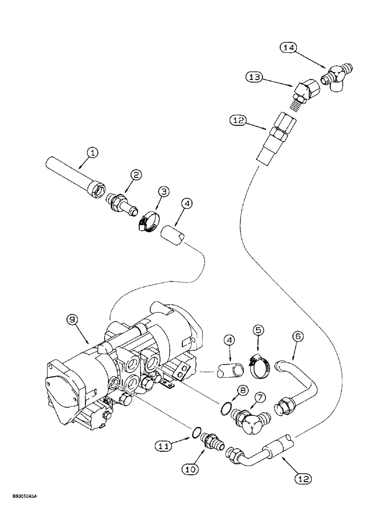 Схема запчастей Case 560 - (6-08) - GROUND DRIVE HYDRAULIC CIRCUIT, RESERVOIR TO PUMP AND PUMP TO OIL COOLER TEE (06) - POWER TRAIN