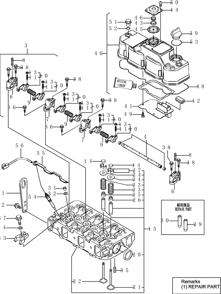 Схема запчастей Case CX36B - (3TNV88-BPYB-8[1]) - CYLINDER HEAD & BONNET (10) - ENGINE