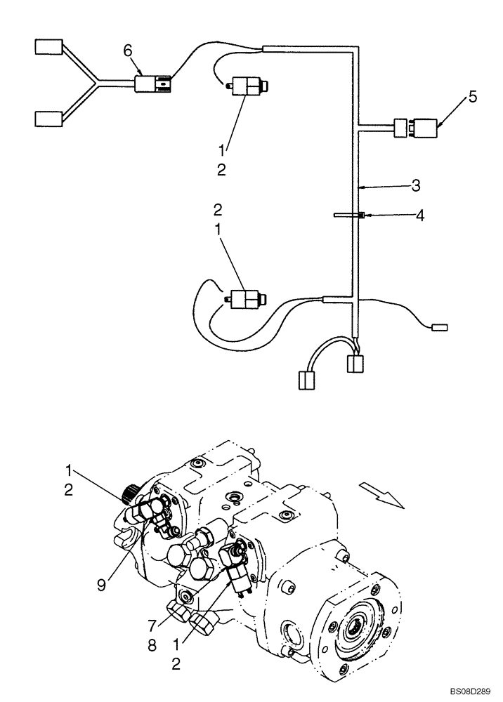 Схема запчастей Case 445 - (04-33) - SPECIAL PARTS FOR ITALY - BRAKE LIGHT HARNESS (04) - ELECTRICAL SYSTEMS