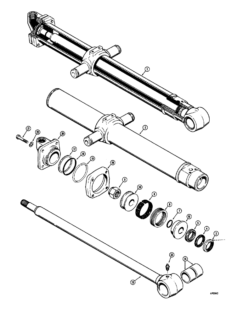 Схема запчастей Case W10C - (242) - L17436 LOADER TILT CYLINDER (08) - HYDRAULICS