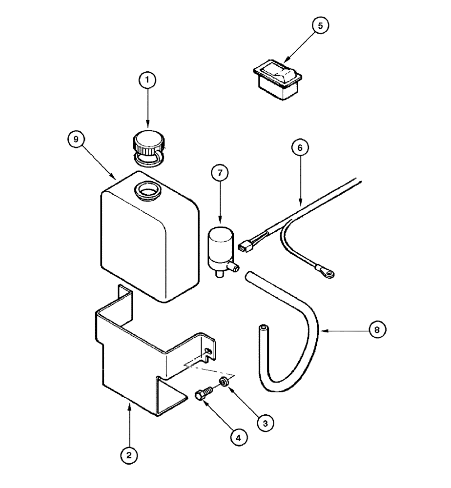 Схема запчастей Case 865 DHP - (9-102) - RESERVOIR ASSEMBLY - OPTIONAL (09) - CHASSIS