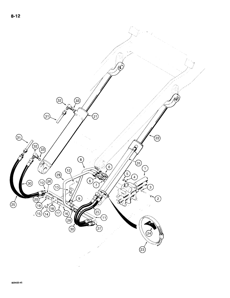 Схема запчастей Case W18B - (8-12) - HYDRAULIC CIRCUIT, LOADER LIFT (08) - HYDRAULICS