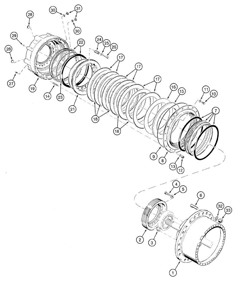 Схема запчастей Case 921C - (07-02) - BRAKES, FRONT AND REAR AXLE - HUB AND DISC -JEE0123251 (07) - BRAKES