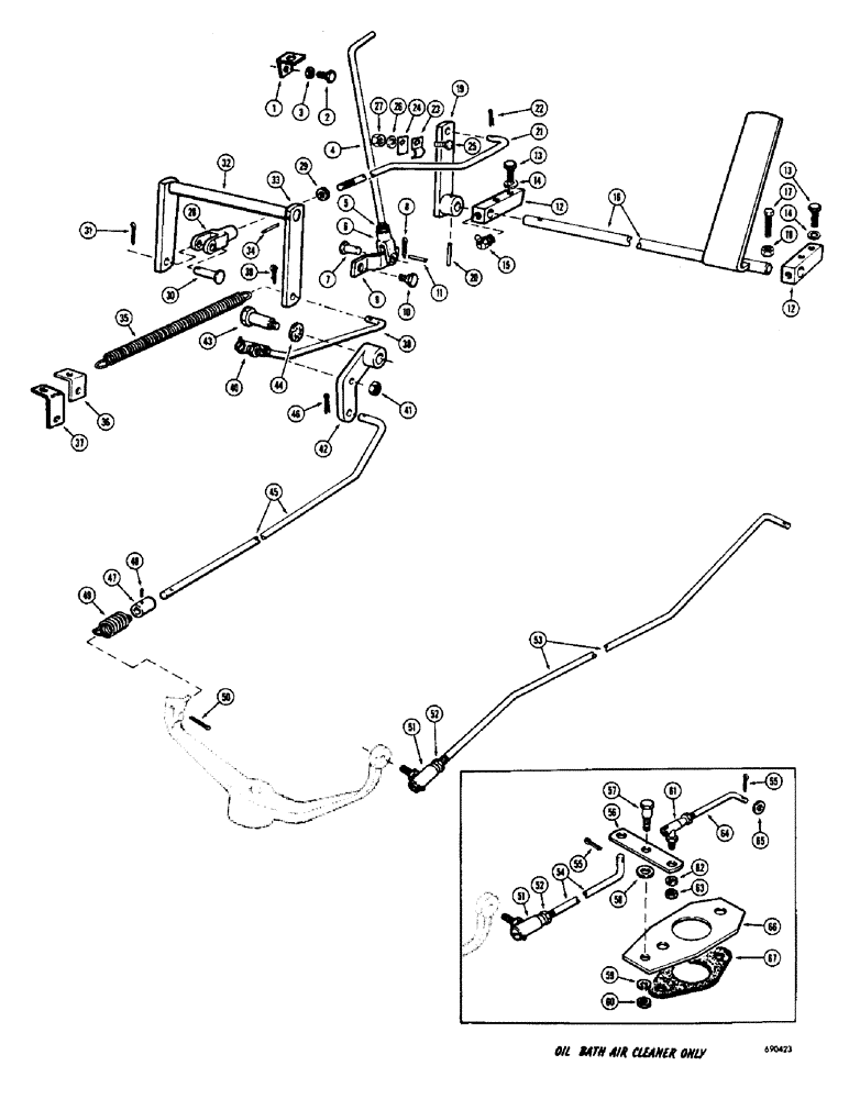 Схема запчастей Case W7 - (090) - THROTTLE CONTROL LINKAGE, (GASOLINE) (02) - ENGINE