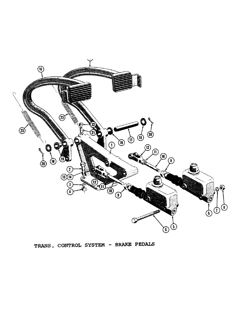 Схема запчастей Case 1000C - (118) - TRANSMISSION CONTROL SYSTEM, BRAKE PEDAL, USED FROM SERIAL NUMBER 7101201 (03) - TRANSMISSION