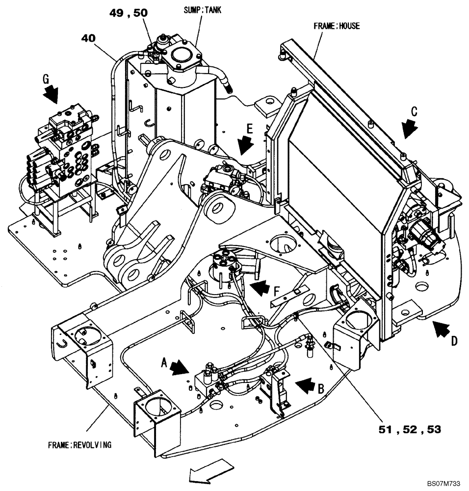 Схема запчастей Case CX75SR - (08-32) - HYDRAULICS - PILOT PRESSURE, RETURN LINES (08) - HYDRAULICS