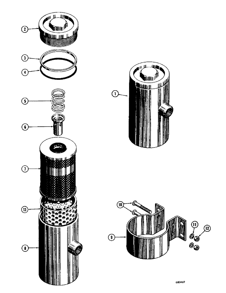 Схема запчастей Case 1000D - (150) - D31210 TRANSMISSION OIL FILTER (03) - TRANSMISSION